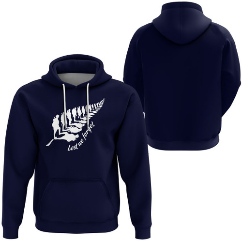 Anzac Day Hoodie - Anzac Silver Fern - Lest We Forget A7