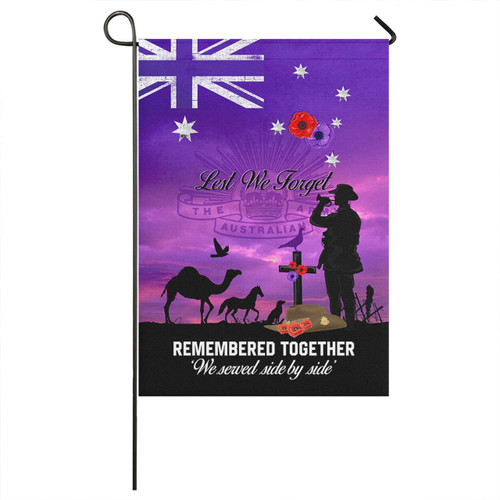 Australia Garden Flag Anzac Day We Served Side By Side NH24
