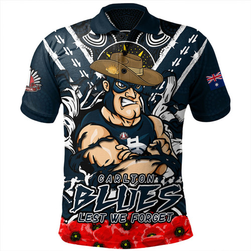 Carlton Polo Shirt Ripped Legacy Of The Game The ANZAC Spirit Lives On NH24