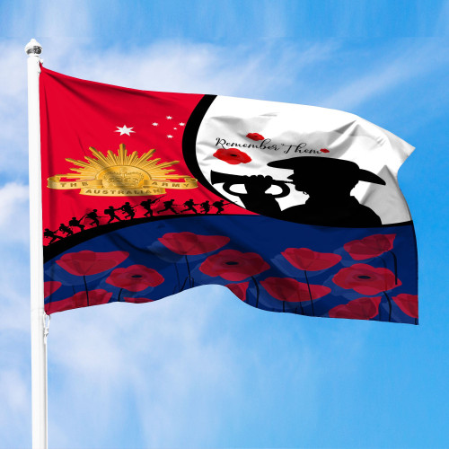 Love New Zealand Flag - Australia Anzac Day Soldier Blowing Trumpet Premium Flag A31