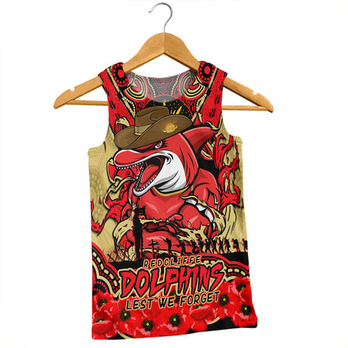 Redcliffe Dolphins Men Tank Top Ripped Legacy Of The Game The ANZAC Spirit Lives On NH24