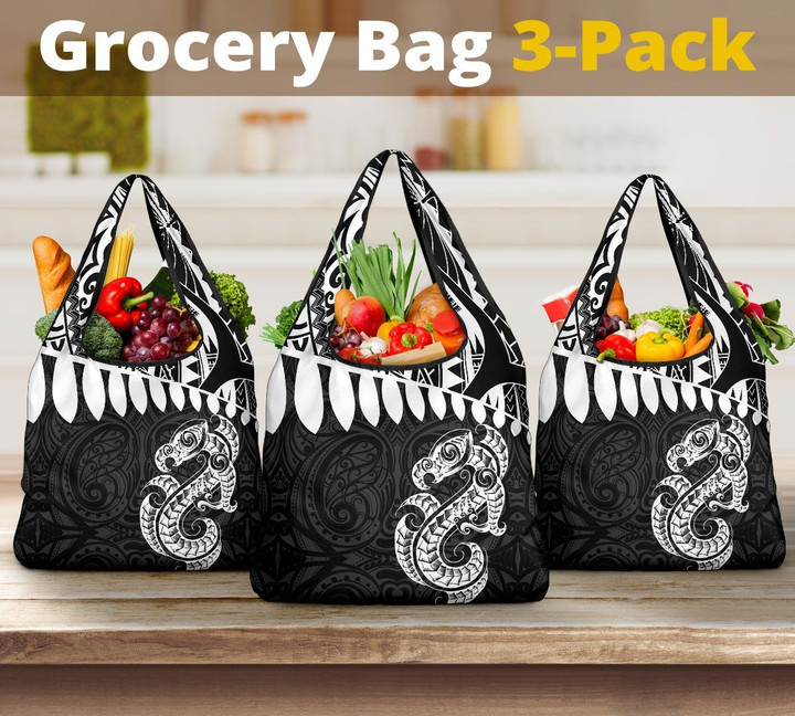 Aotearoa Grocery Bag 3-Pack - Maori Manaia TH6