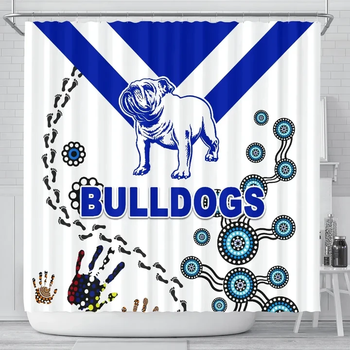 Canterbury-Bankstown Bulldogs Shower Curtain Indigenous K8 | Lovenewzealand.co