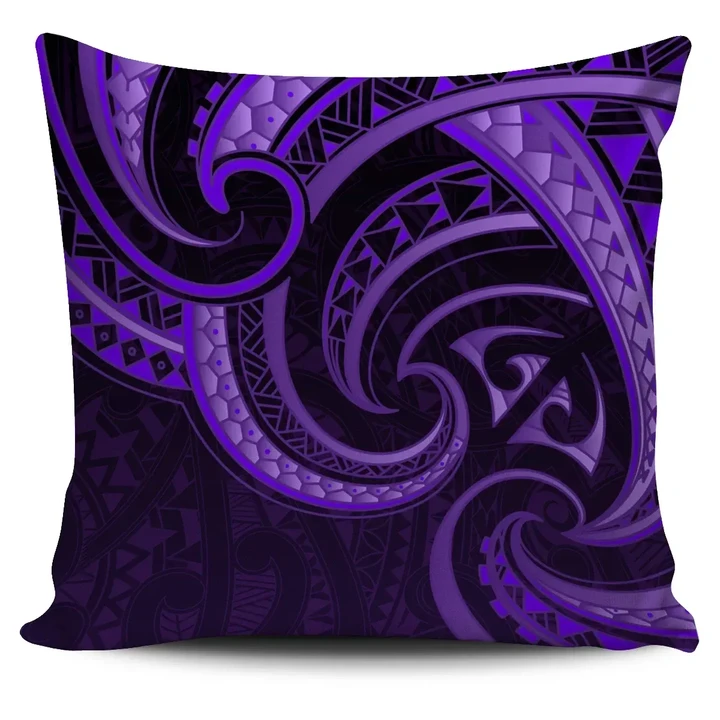 New Zealand Maori Mangopare Pillow Cover Polynesian - Purple K8 | Lovenewzealand.co