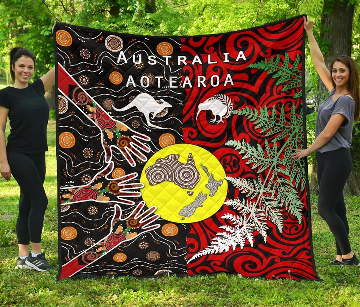 New Zealand Australia Premium Quilt - Maori Aboriginal K4 | Lovenewzealand.co
