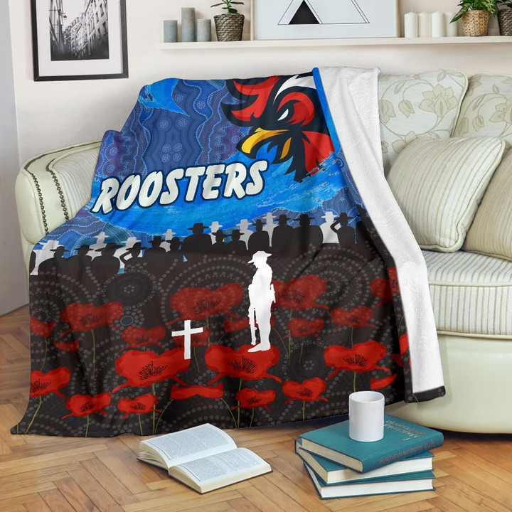 Sydney Roosters Aboriginal Premium Blanket Prairie Style K36 | Lovenewzealand.co