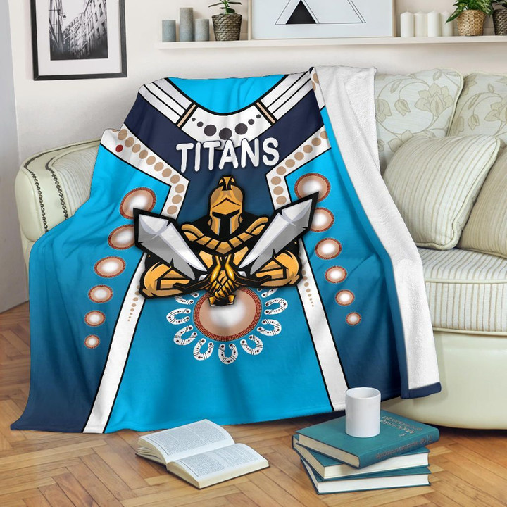 Gold Coast Premium Blanket Titans Gladiator Simple Indigenous K8 | Lovenewzealand.co
