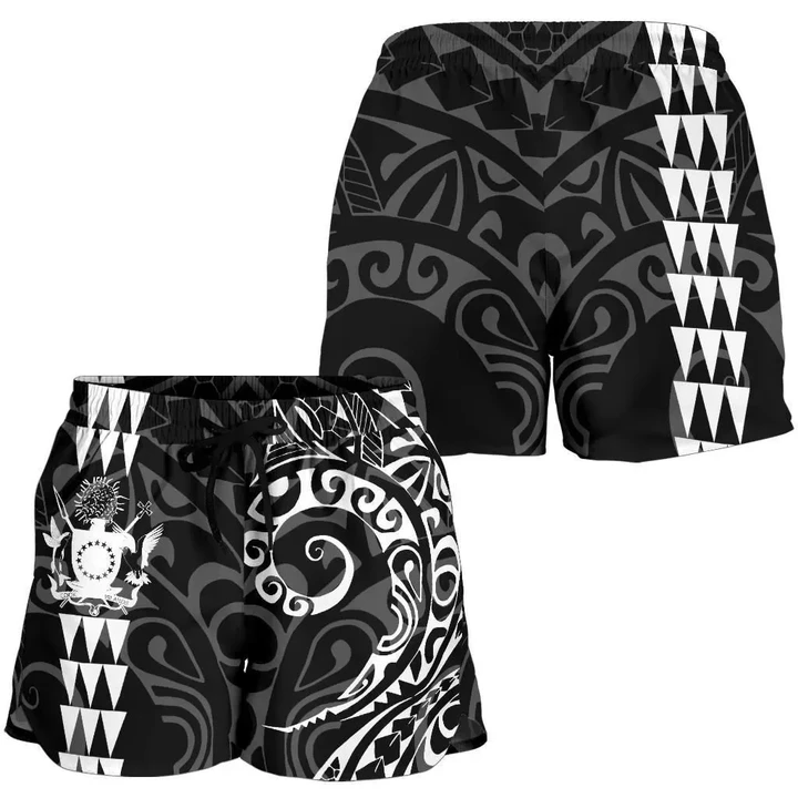 New Zealand Shorts, Maori Koru Tattoo Women's All Over Print Board Shorts J4 | Lovenewzealand.co