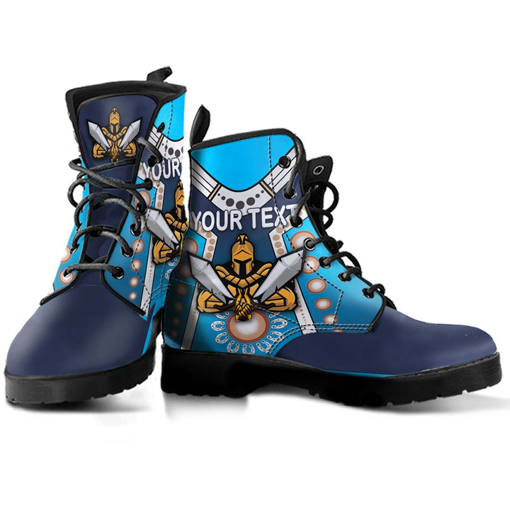 (Custom) Gold Coast Titans Simple Indigenous - Rugby Team Leather Boots | Lovenewzealand.co
