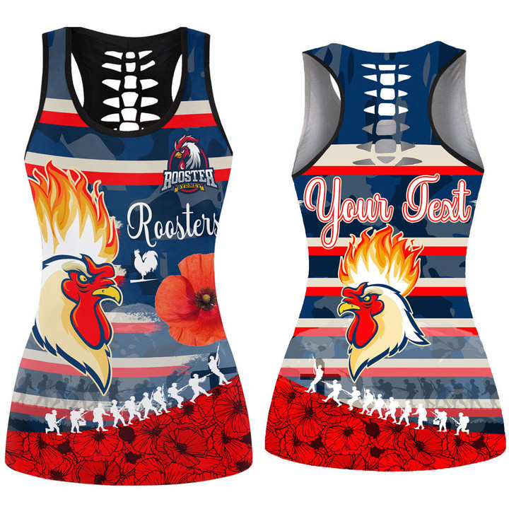 Love New Zealand Clothing - Sydney Roosters Anzac Day New Style Hollow Tank Top A35 | Love New Zealand