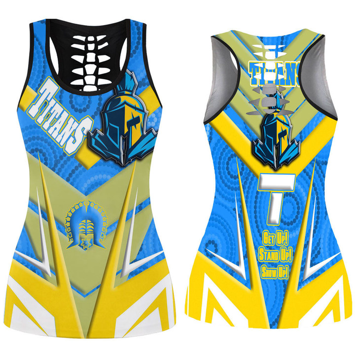 Love New Zealand Clothing - Gold Coast Titans Naidoc 2022 Sporty Style Hollow Tank Top A35 | Love New Zealand