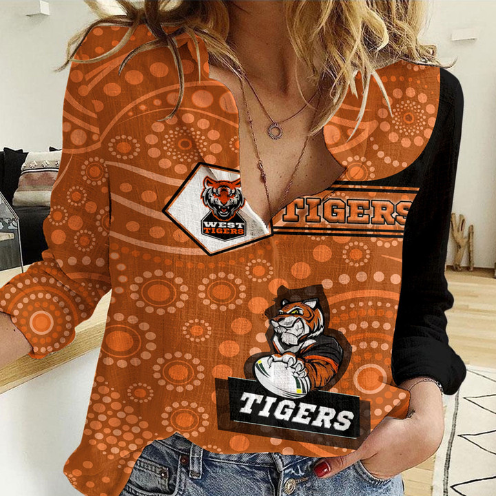 Love New Zealand Clothing - West Tigers Simple Style Women Casual Shirt A35 | Love New Zealand