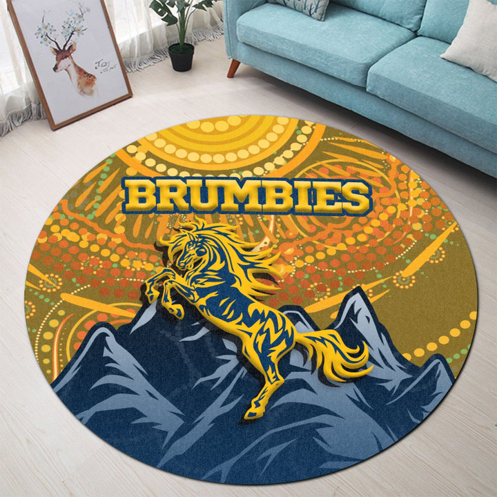 Love New Zealand Round Carpet - Brumbies Round Carpet A35
