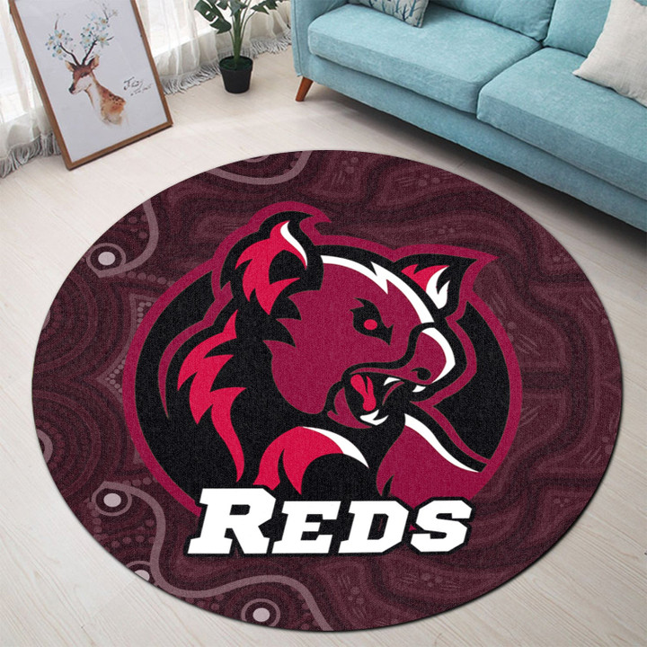 Love New Zealand Round Carpet - Queensland Reds Logo Round Carpet A35