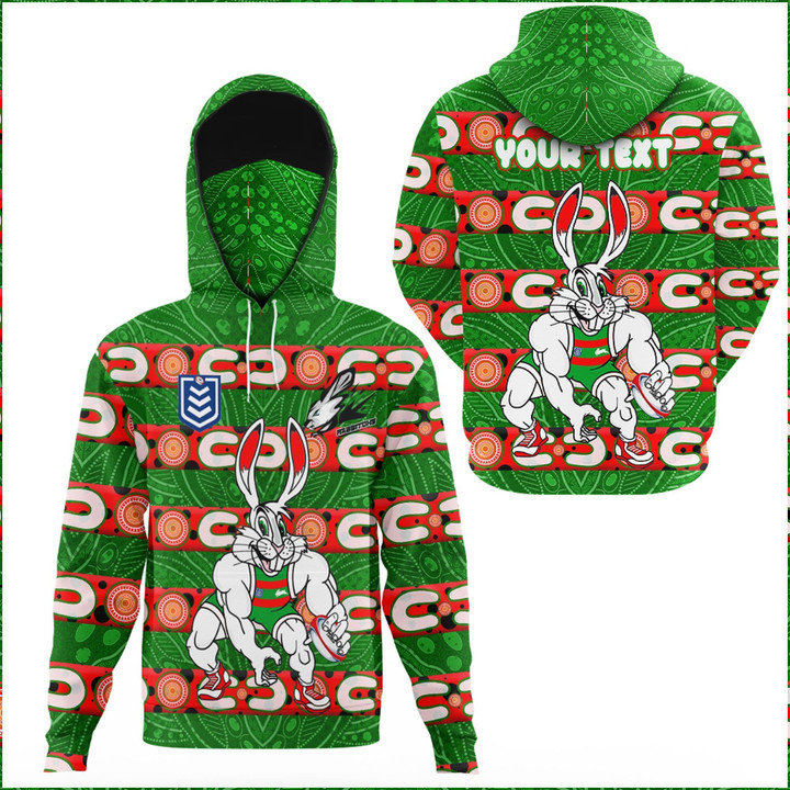 Love New Zealand Clothing - South Sydney Rabbitohs Comic Style Hoodie Gaiter A35 | Love New Zealand