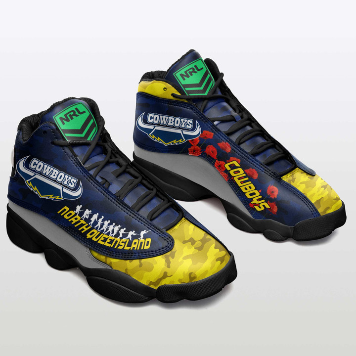 LoveNewZeland Shoes - North Queensland Cowboys Anzac - Lest We Forget Sneakers J.13 A7