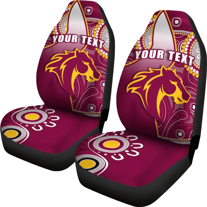 (Custom Personalised) Broncos Indigenous Car Seat Covers Brisbane Strong K13 | Lovenewzealand.co