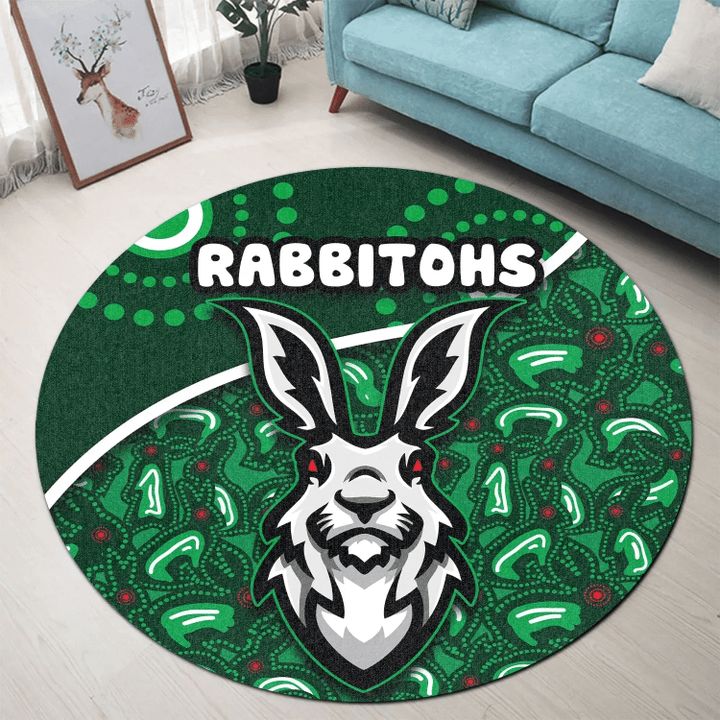 Rabbitohs Round Carpet Aboriginal Camo Style TH12 | Lovenewzealand.co