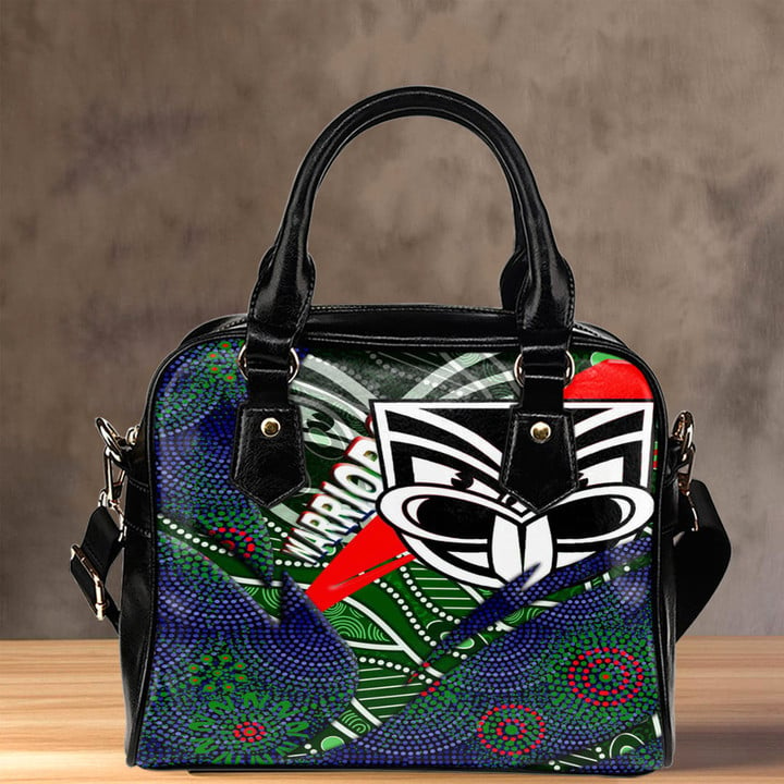 Love New Zealand Shoulder Handbag - New Zealand Warriors Aboriginal Shoulder Handbag | africazone.store
