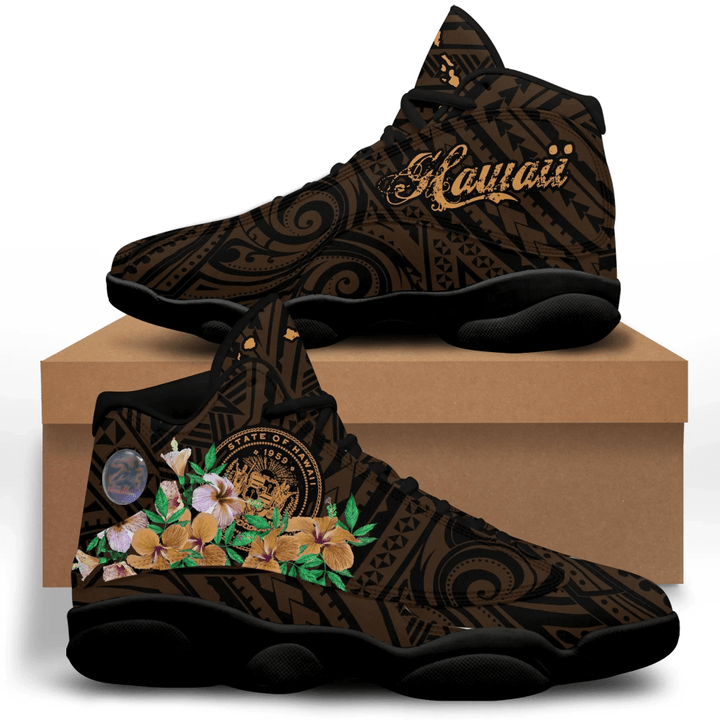 Alohawaii Footwear - Seal Of Hawaii Hibiscus Sneakers J.13 - Brian Style