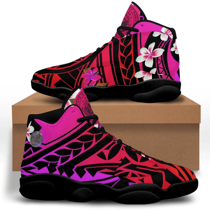 Alohawaii Footwear - Hawaii Plumeria Polynesian Sneakers J.13 - Hope - Purple