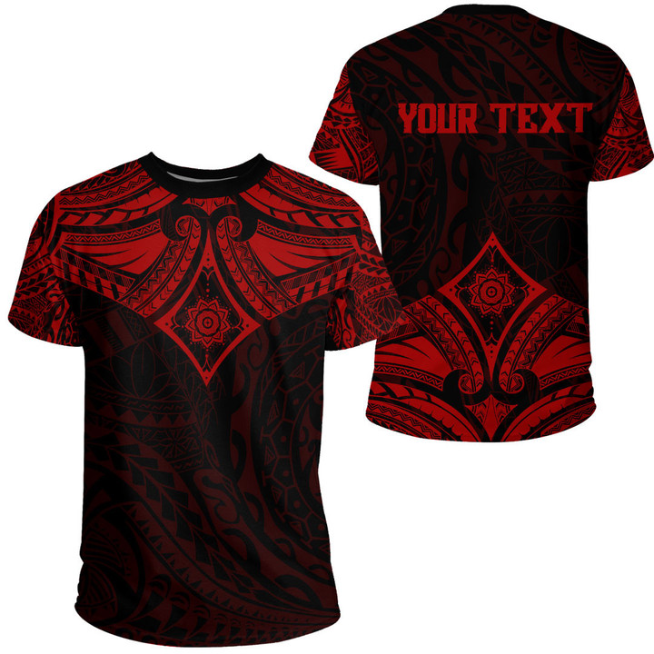 LoveNewZealand Clothing - (Custom) Polynesian Tattoo Style Flower - Red Version T-Shirt A7 | LoveNewZealand