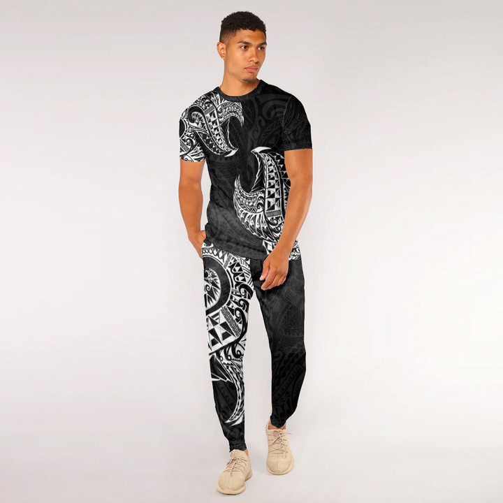 LoveNewZealand Clothing - Polynesian Tattoo Style Tatau T-Shirt and Jogger Pants A7 | LoveNewZealand