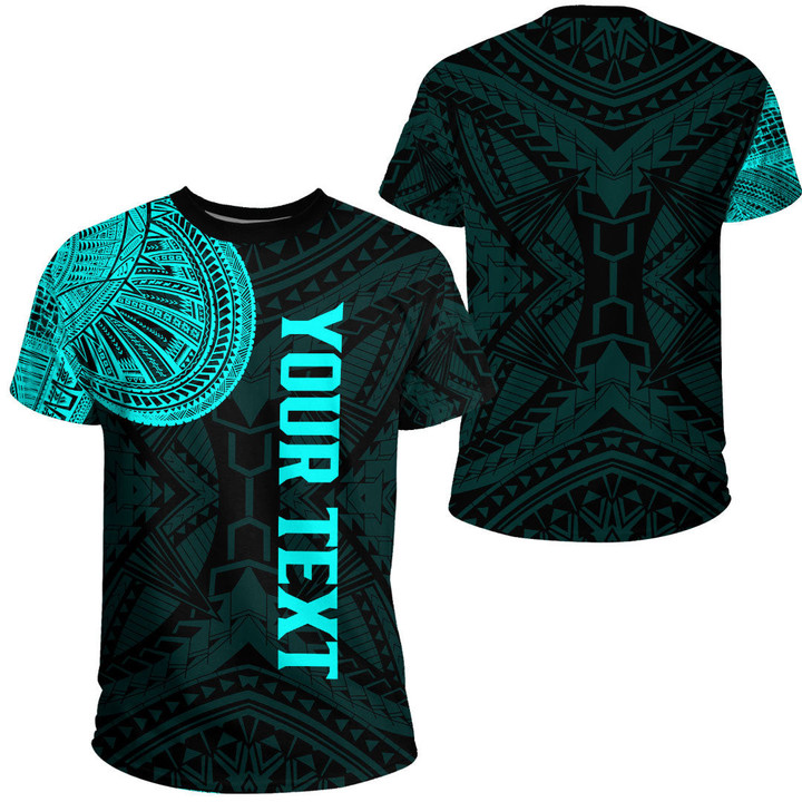 LoveNewZealand Clothing - (Custom) Polynesian Tattoo Style - Cyan Version T-Shirt A7 | LoveNewZealand