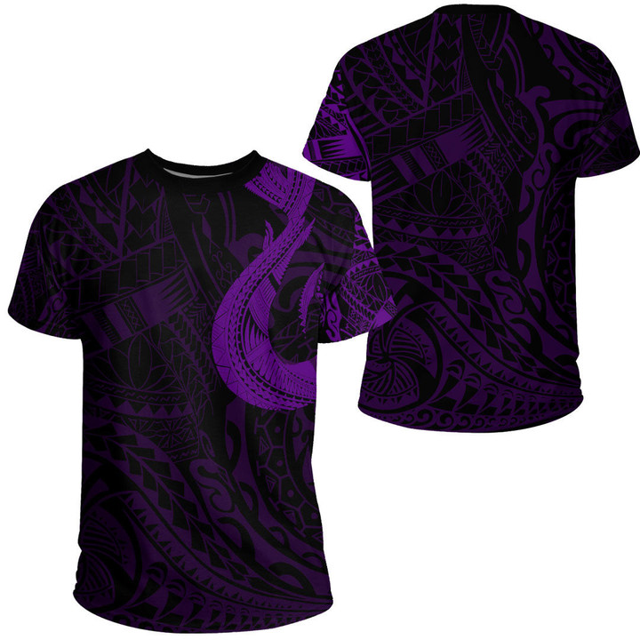 LoveNewZealand Clothing - Polynesian Tattoo Style Hook - Purple Version T-Shirt A7 | LoveNewZealand