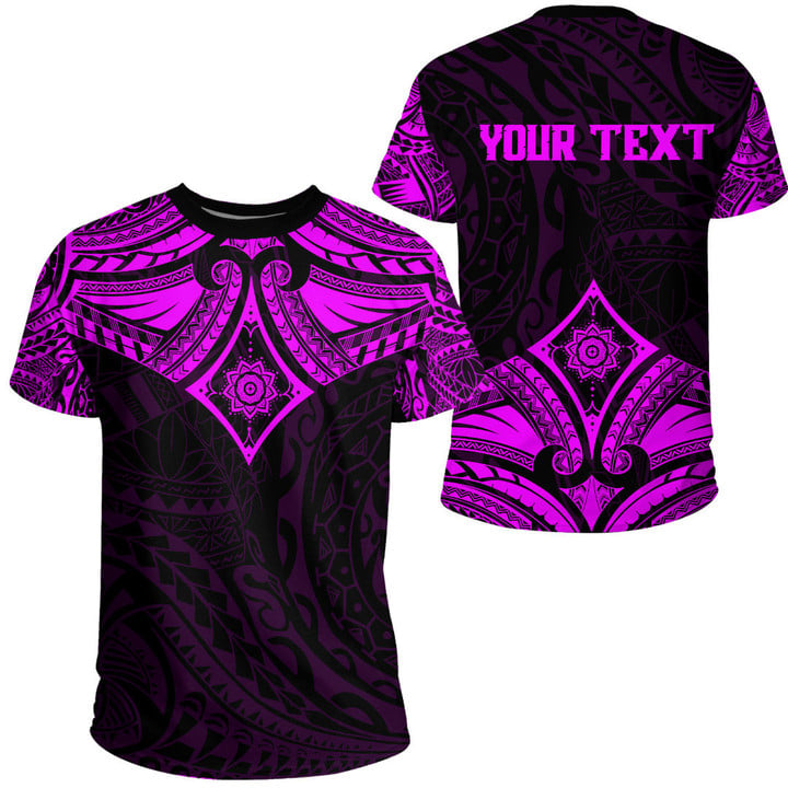 LoveNewZealand Clothing - (Custom) Polynesian Tattoo Style Flower - Pink Version T-Shirt A7 | LoveNewZealand