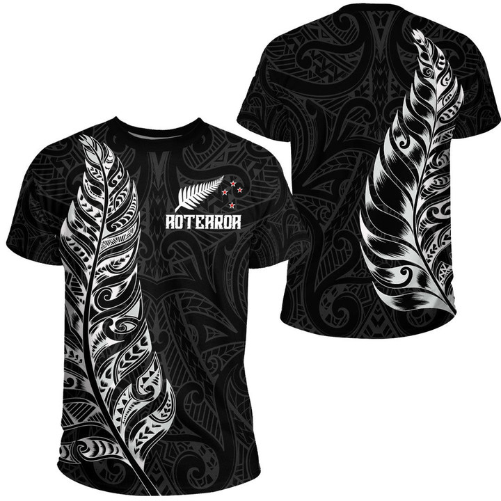 LoveNewZealand Clothing - New Zealand Aotearoa Maori Silver Fern T-Shirt A7 | LoveNewZealand