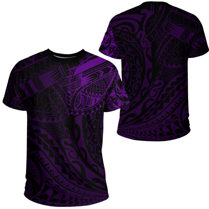 LoveNewZealand Clothing - Polynesian Tattoo Style Tatau - Purple Version T-Shirt A7 | LoveNewZealand