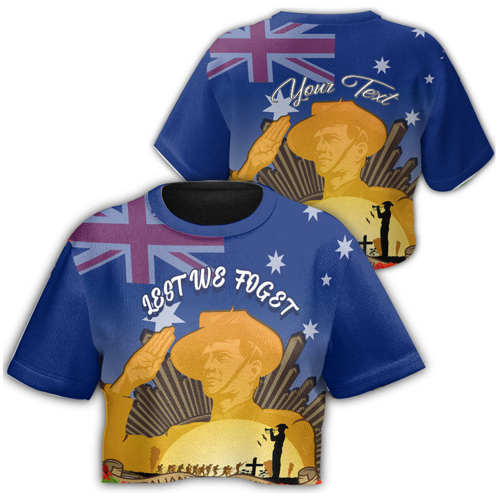 1sttheworld Clothing - (Custom) Australia Anzac Day Soldier Salute Croptop T-shirt A31