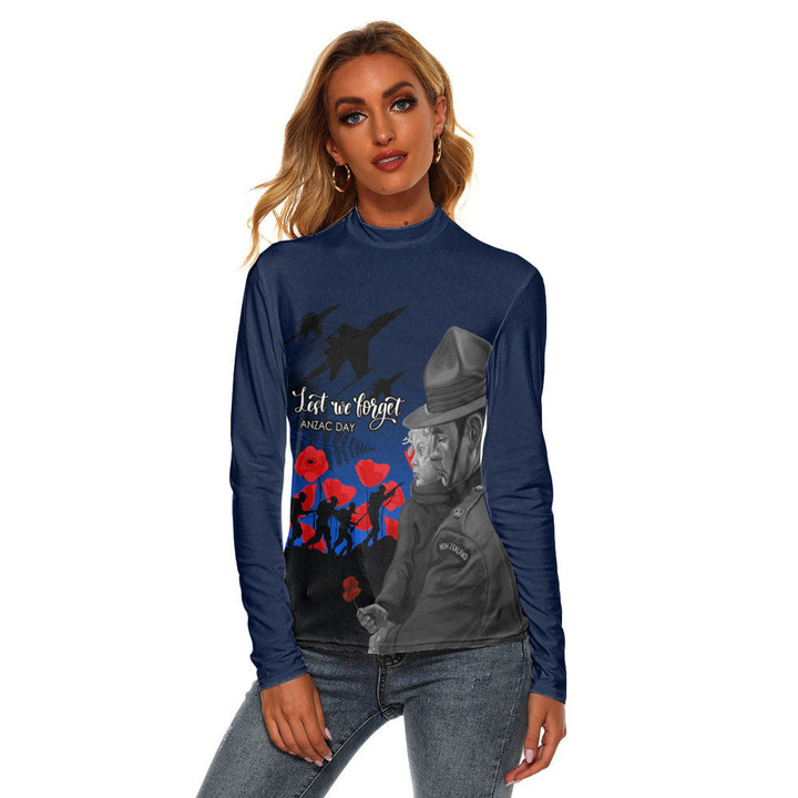 1sttheworld Clothing - New Zealand Remembrance Women's Stretchable Turtleneck Top A31
