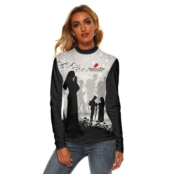 1sttheworld Clothing - Anzac Day Sisters of War The Unsung Heroes Women's Stretchable Turtleneck Top A31