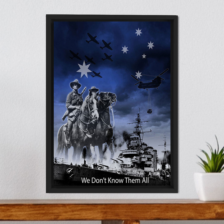 1sttheworld Canvas - Anzac Day Australia Light Horse Framed Wrapped Canvas A31