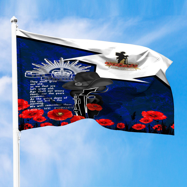 1sttheworld Flag - Anzac Day Lest We Forget Special Premium Flag A31