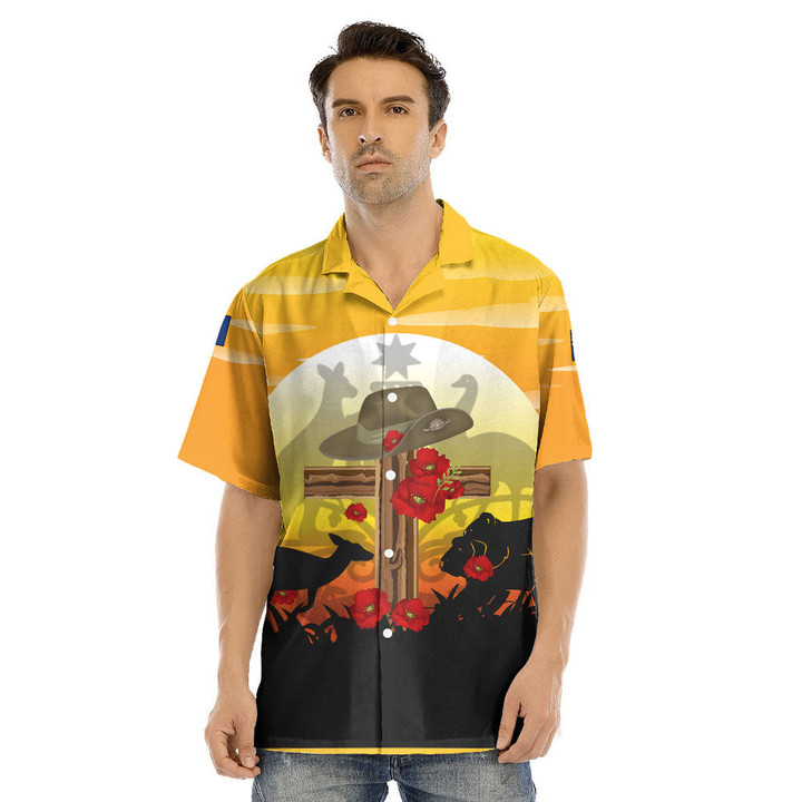 1sttheworld Clothing - Anzac Day Lest We Forget Animal Hawaii Shirt A31