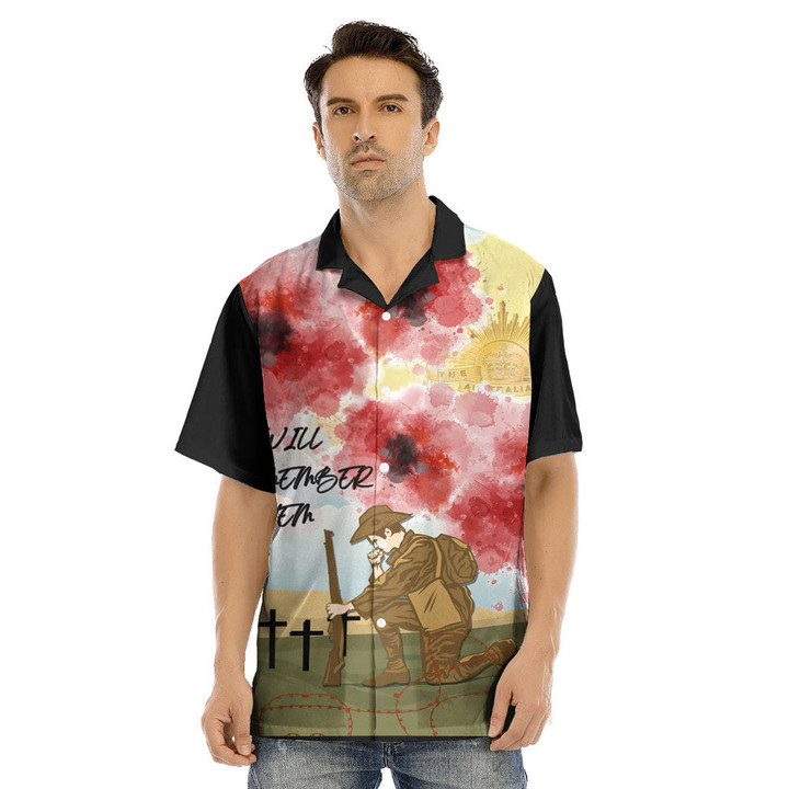 1sttheworld Clothing - Anzac We Will Remember Them Hawaii Shirt A31