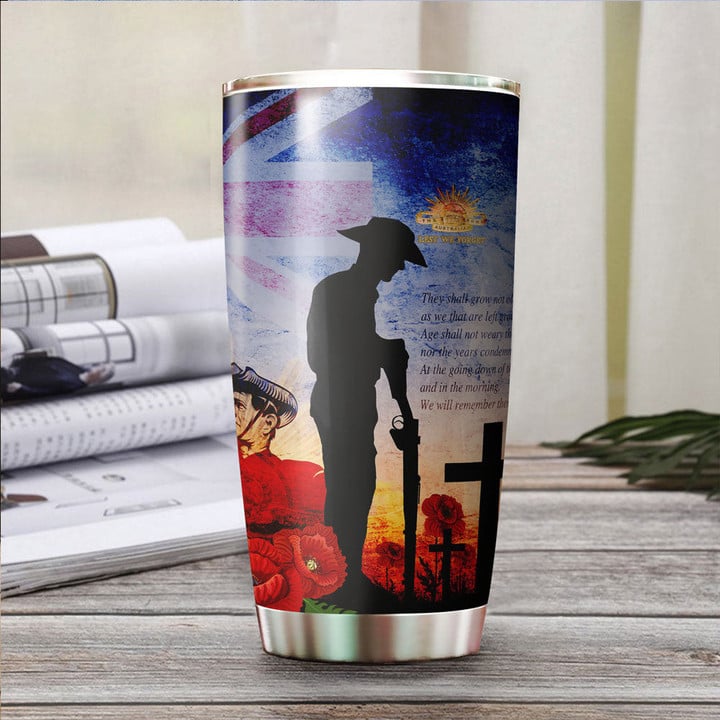 1sttheworld Tumbler - Anzac Day Australia Soldier We Will Rememer Them Tumbler A31