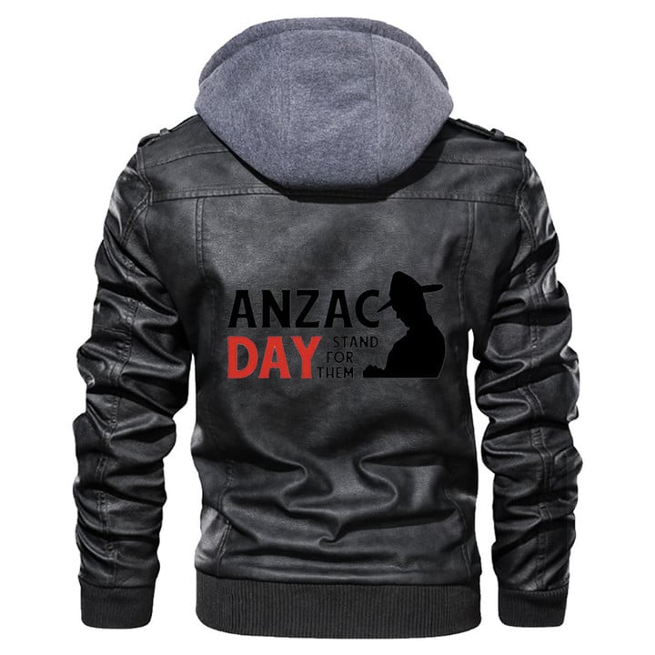Love New Zealand Clothing - Anzac Day Stand For Them Leather Jacket A35