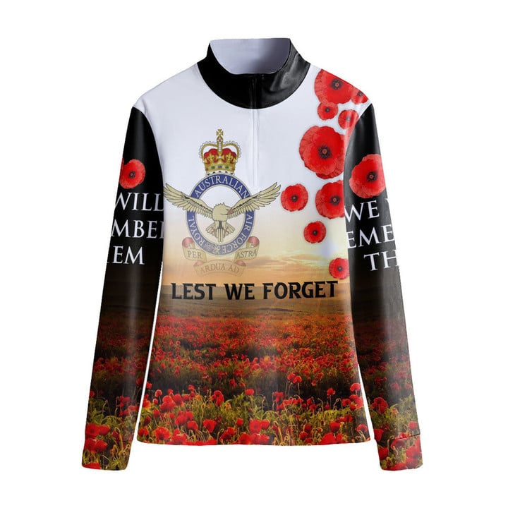 1sttheworld Clothing - Anzac Day Australian Air Force Women's Stand-up Collar T-shirt A31