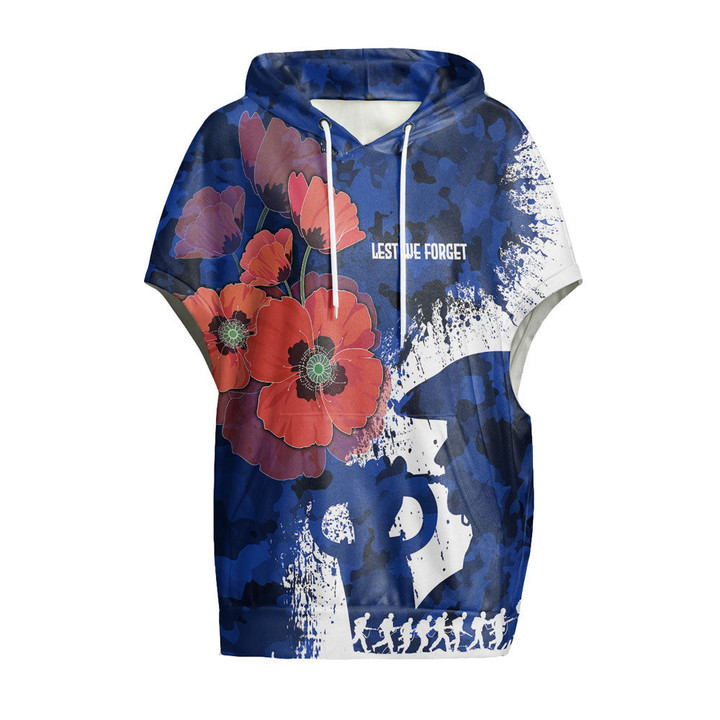 1sttheworld Clothing - (Custom) Anzac Day Silhouette Soldier Women's Knitted Fleece Cloak With Kangaroo Pocket A31