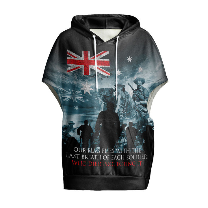 1sttheworld Clothing - Australia Anzac Day Soldier Remembrance Women's Knitted Fleece Cloak With Kangaroo Pocket A31