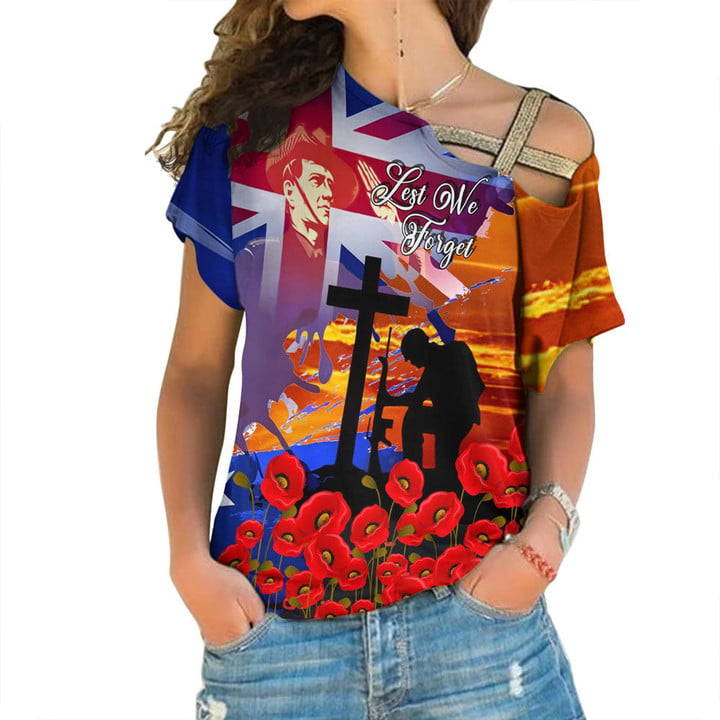 lovenewzealand Clothing - Anzac Day Soldier - One Shoulder Shirt A95 | lovenewzealand