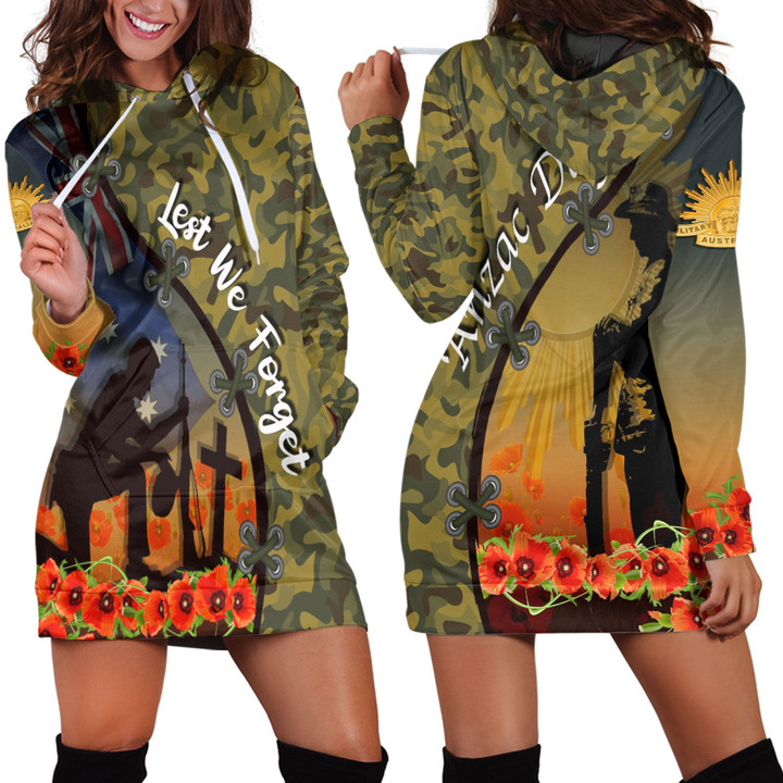 Love New Zealand Clothing - Anzac Day Camouflage Soldier Australian - Hoodie Dress A95 | Love New Zealand