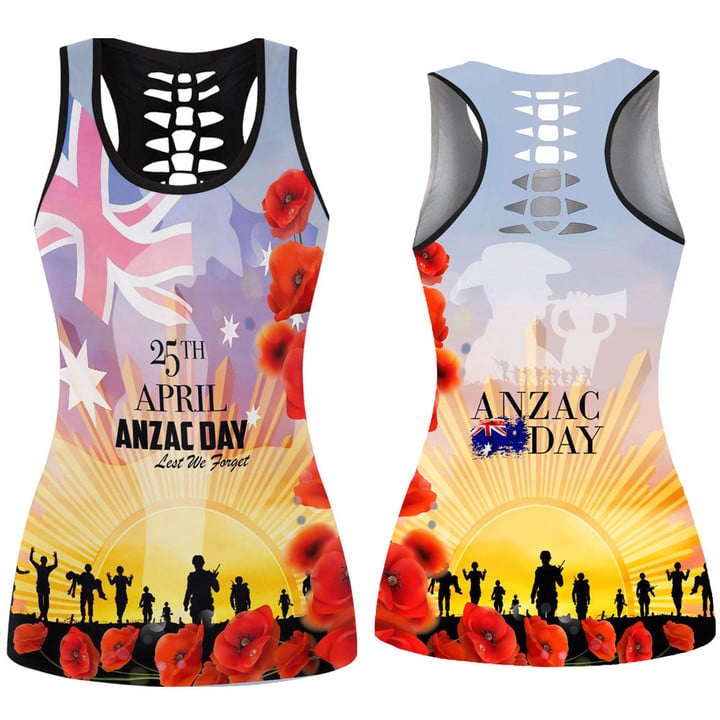 Love New Zealand Clothing - Anzac Day Australia Poppy - Hollow Tank Top A95 | Love New Zealand
