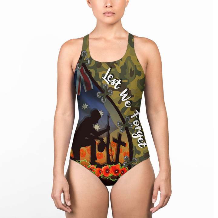 Love New Zealand Clothing - Anzac Day Camouflage Soldier Australian - Women Low Cut Swimsuit A95 | Love New Zealand