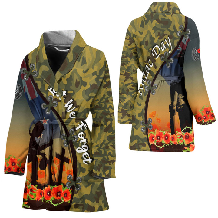 Love New Zealand Clothing - Anzac Day Camouflage Soldier New Zealand - Bath Robe A95 | Love New Zealand