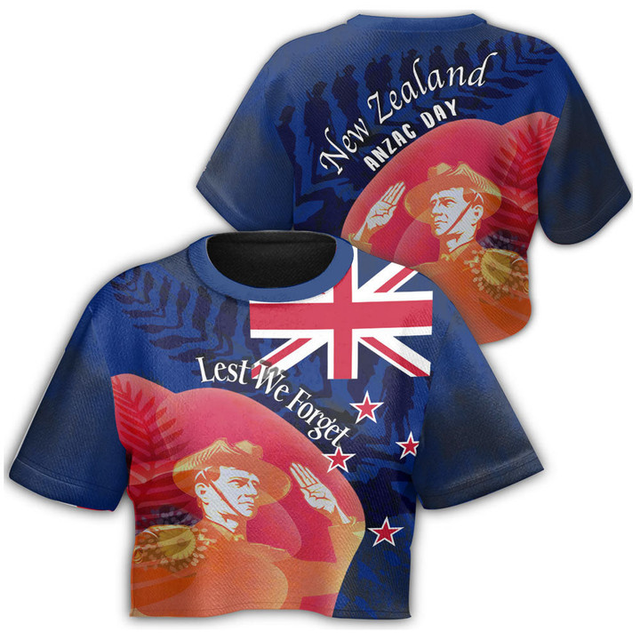 Love New Zealand Clothing - Anzac Day New Zealand Poppy - Croptop T-shirt A95 | Love New Zealand